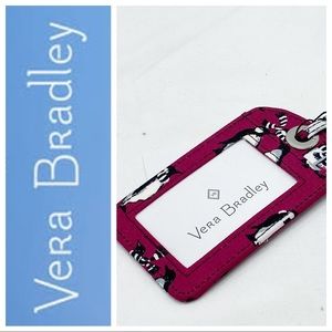 Vera Bradley Playful Penguins Cabernet Luggage ID Tag NEW
